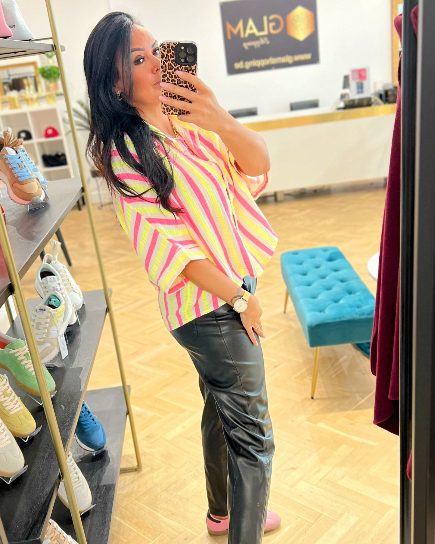 Chemise Fluo Rose/Jaune