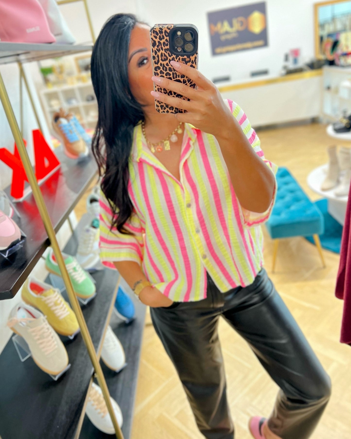 Chemise Fluo Rose/Jaune