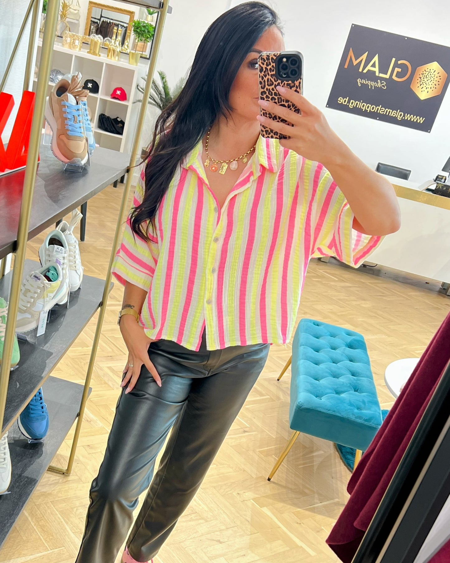 Chemise Fluo Rose/Jaune