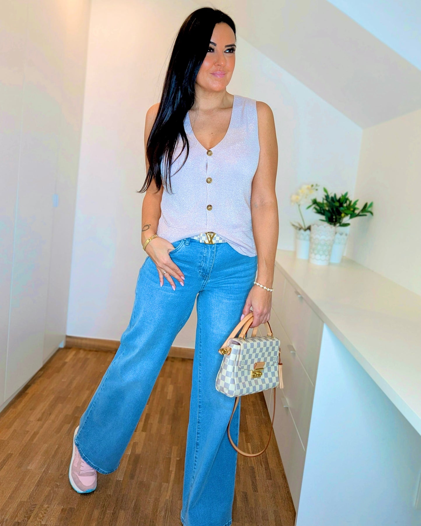 Roze Lurex Vest