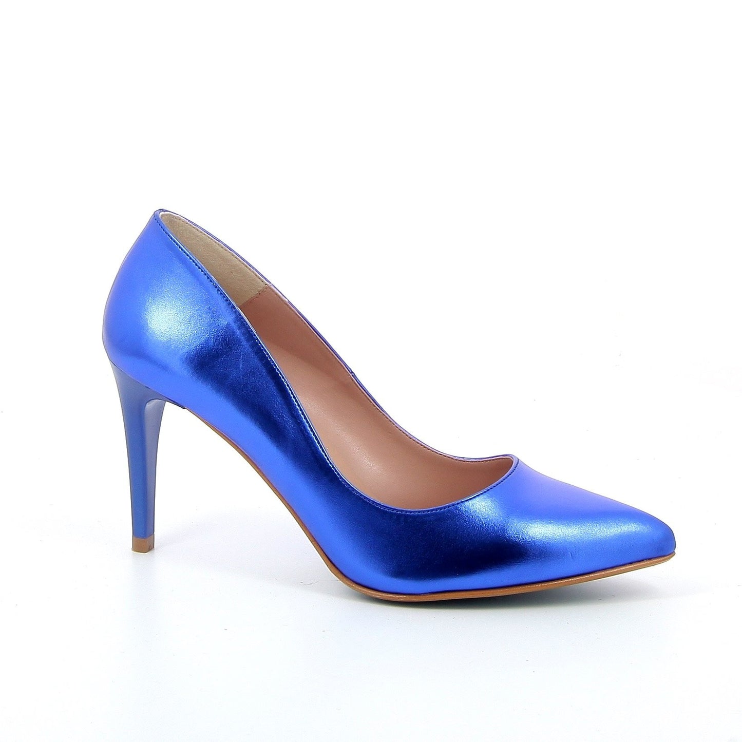 GIULIA PUMP 8CM NAPA METAL BLAUW
