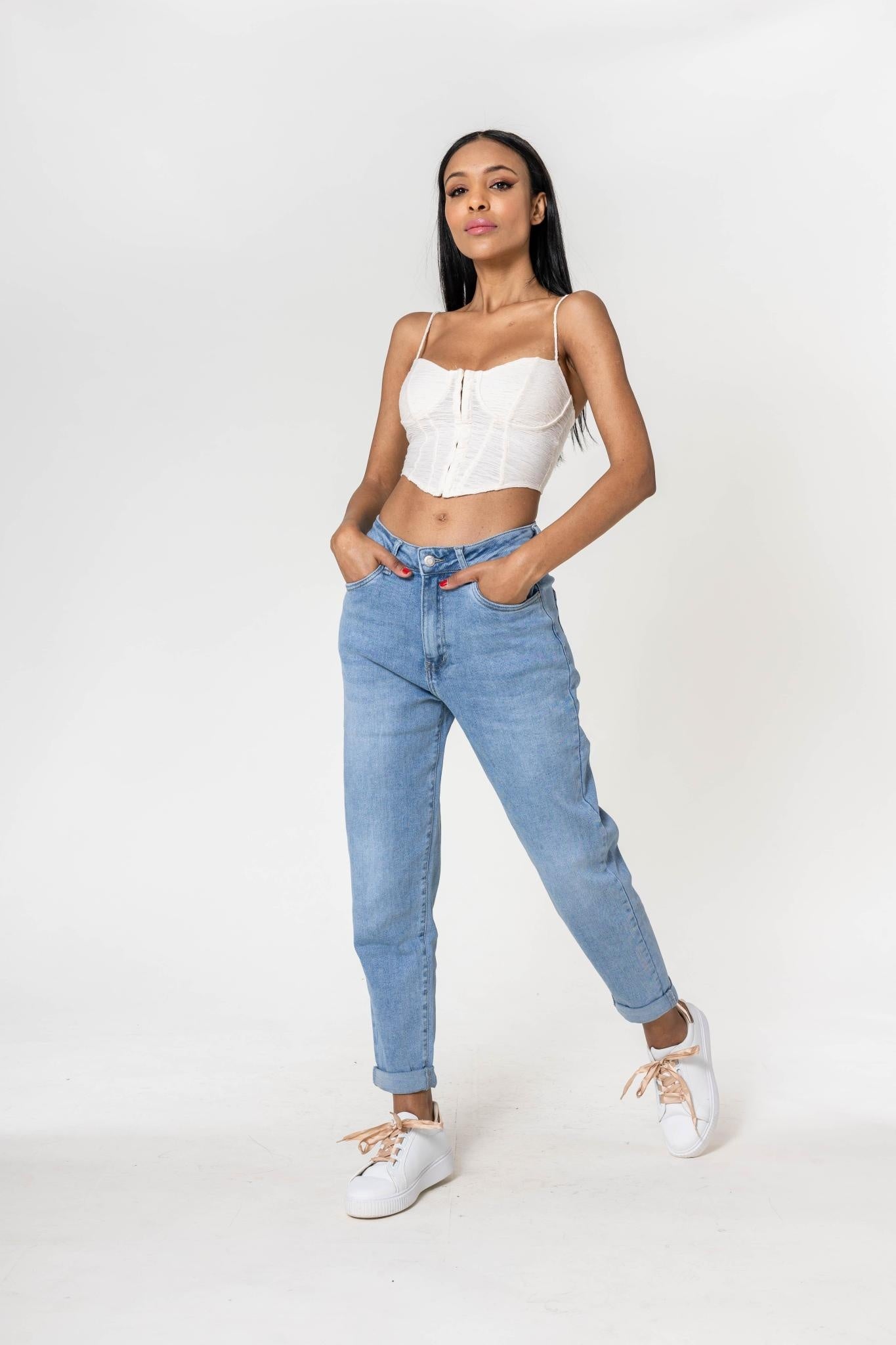 Nina Mom Jeans Blue