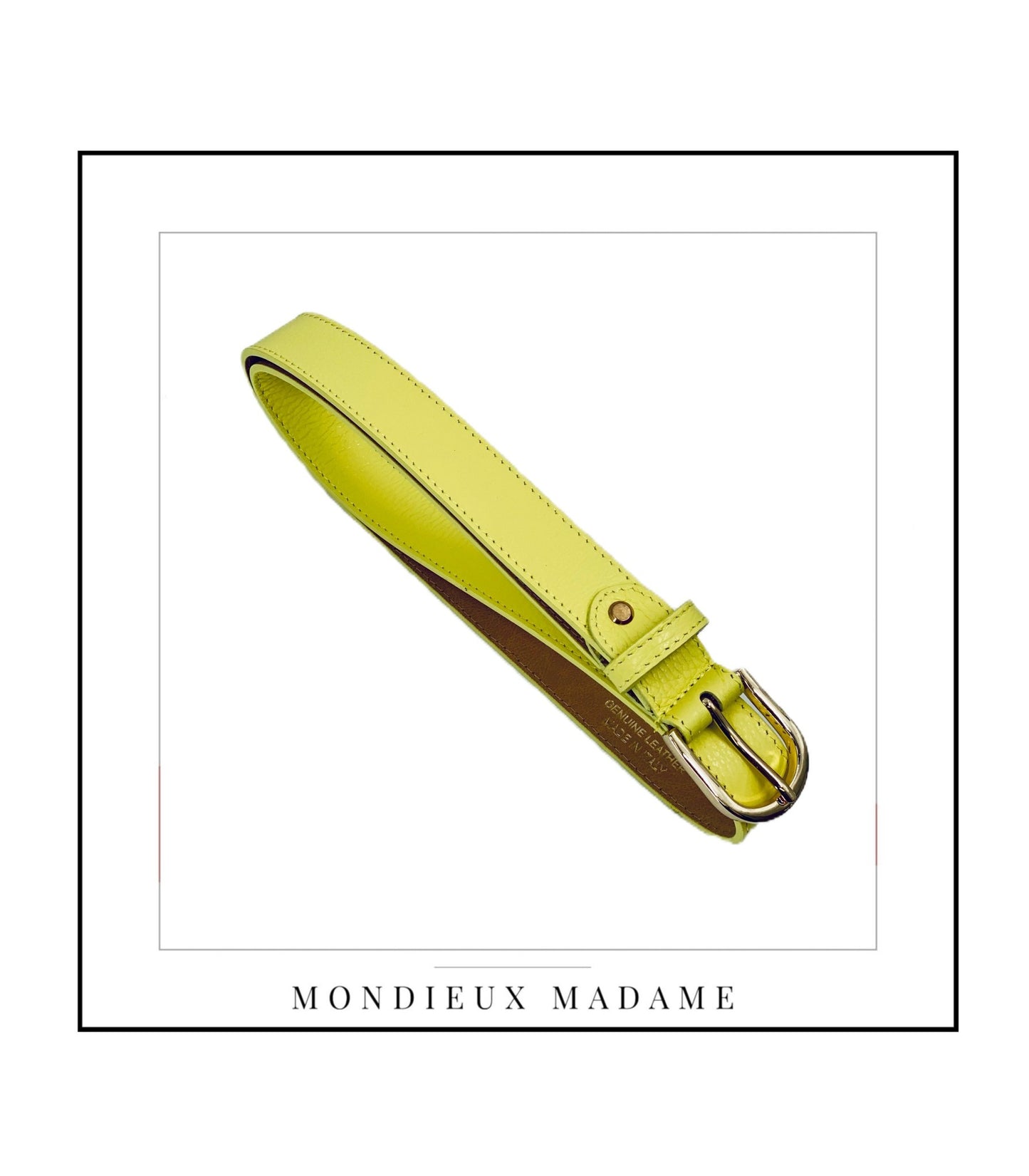 MM Ceinture Mila Jaune 85 Cuir