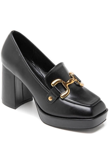 Lara Black Gold Pumps