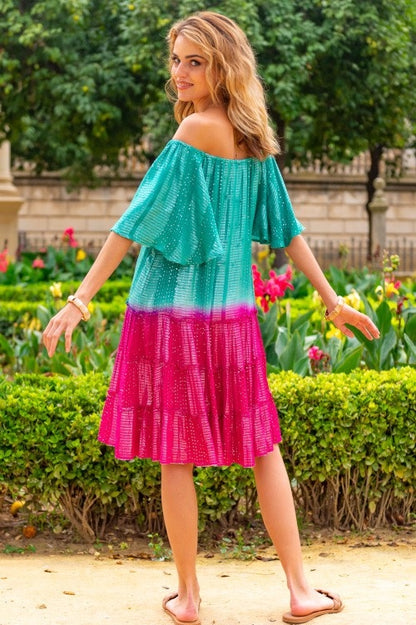 Robe Dona Vert/Fushia TU