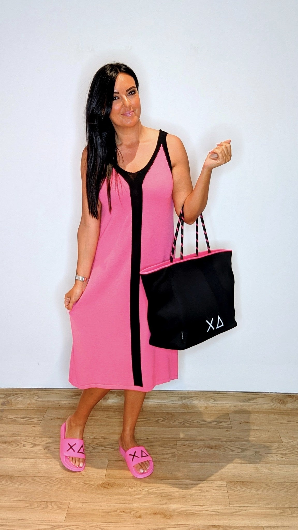 Robe Selma Fushia/Noir TU