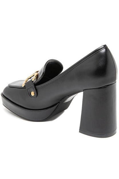 Lara Black Gold Pumps