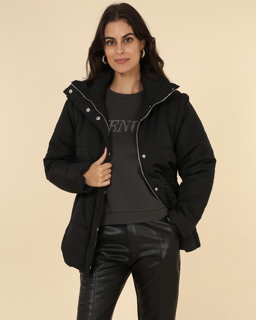 Girly Black Puffer Jacket