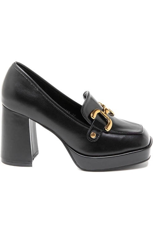 Lara Black Gold Pumps