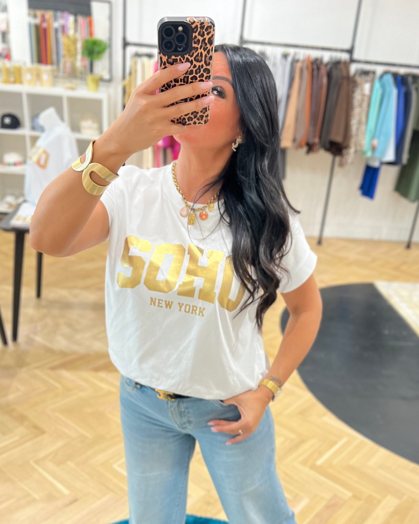 T-Shirt Soho Blanc/Gold