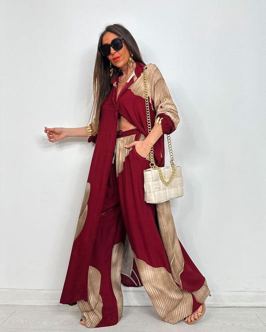 Ensemble Gina Bordeaux/Beige