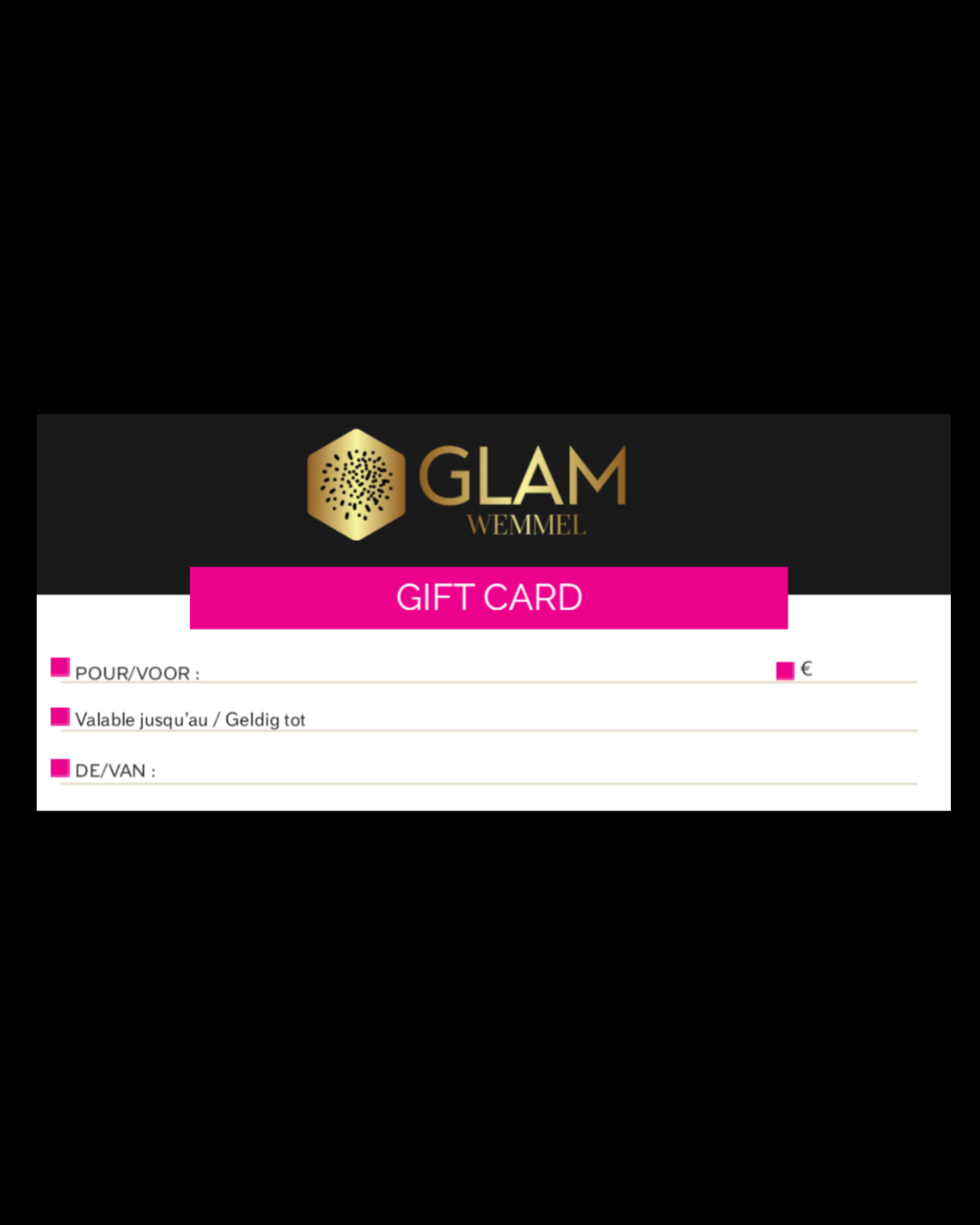 Carte Cadeau GLAM WEMMEL