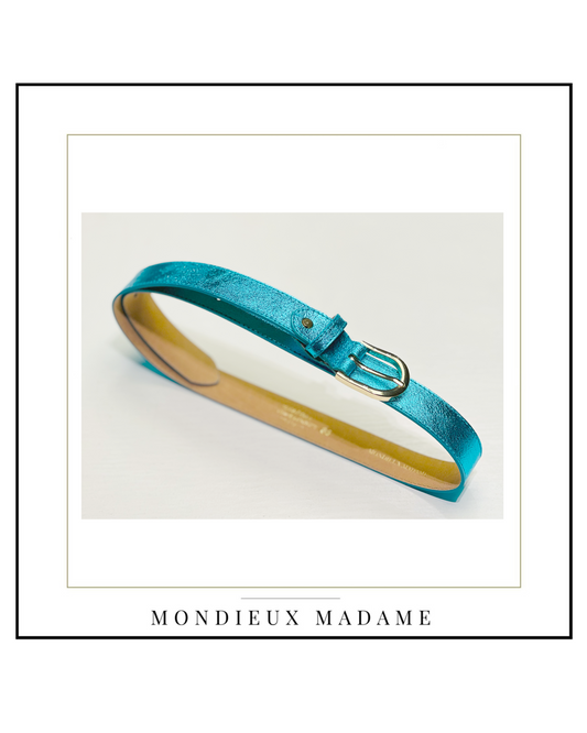 MM Ceinture Mila Cuir Metal Turquoise