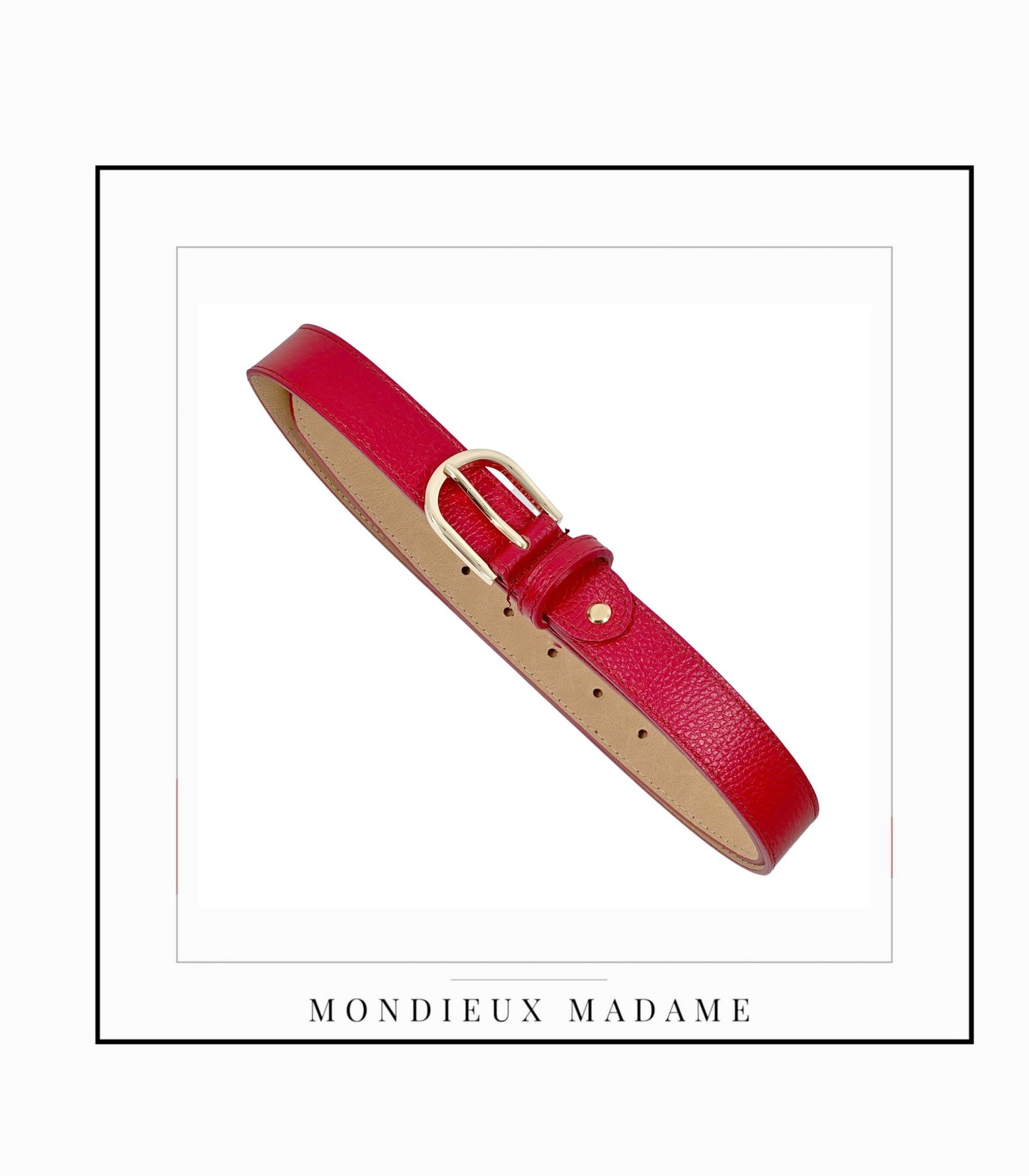 MM Ceinture Mila Cuir Rouge