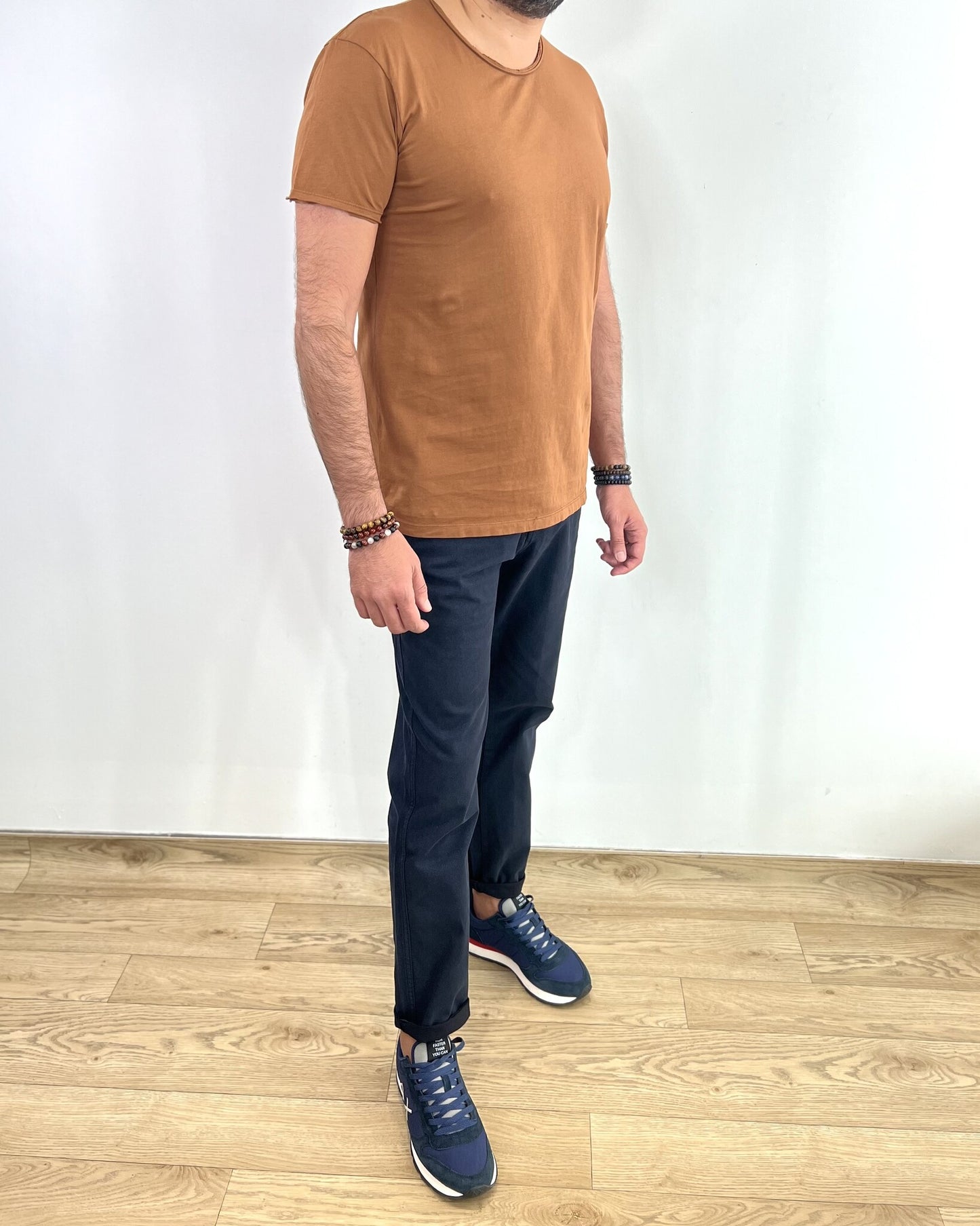 MEN T-shirt Basic Coton Camel