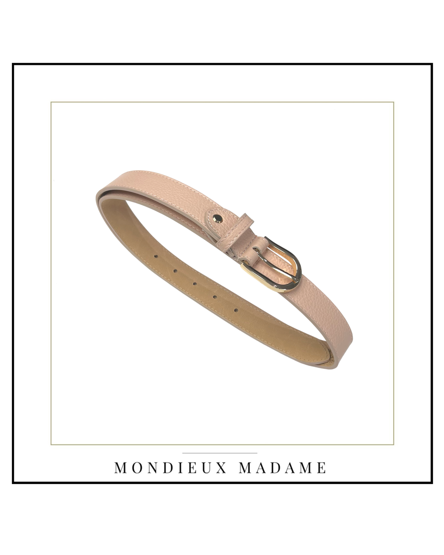 MM Ceinture Mila Cuir Rose Clair