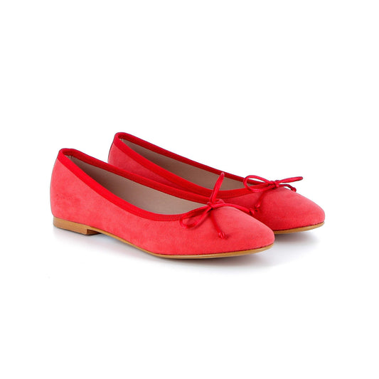 GIULIA BALLERINA SUEDE CARDINAL