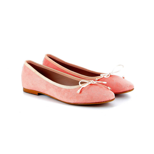 GIULIA BALLERINA SUEDE CORAL