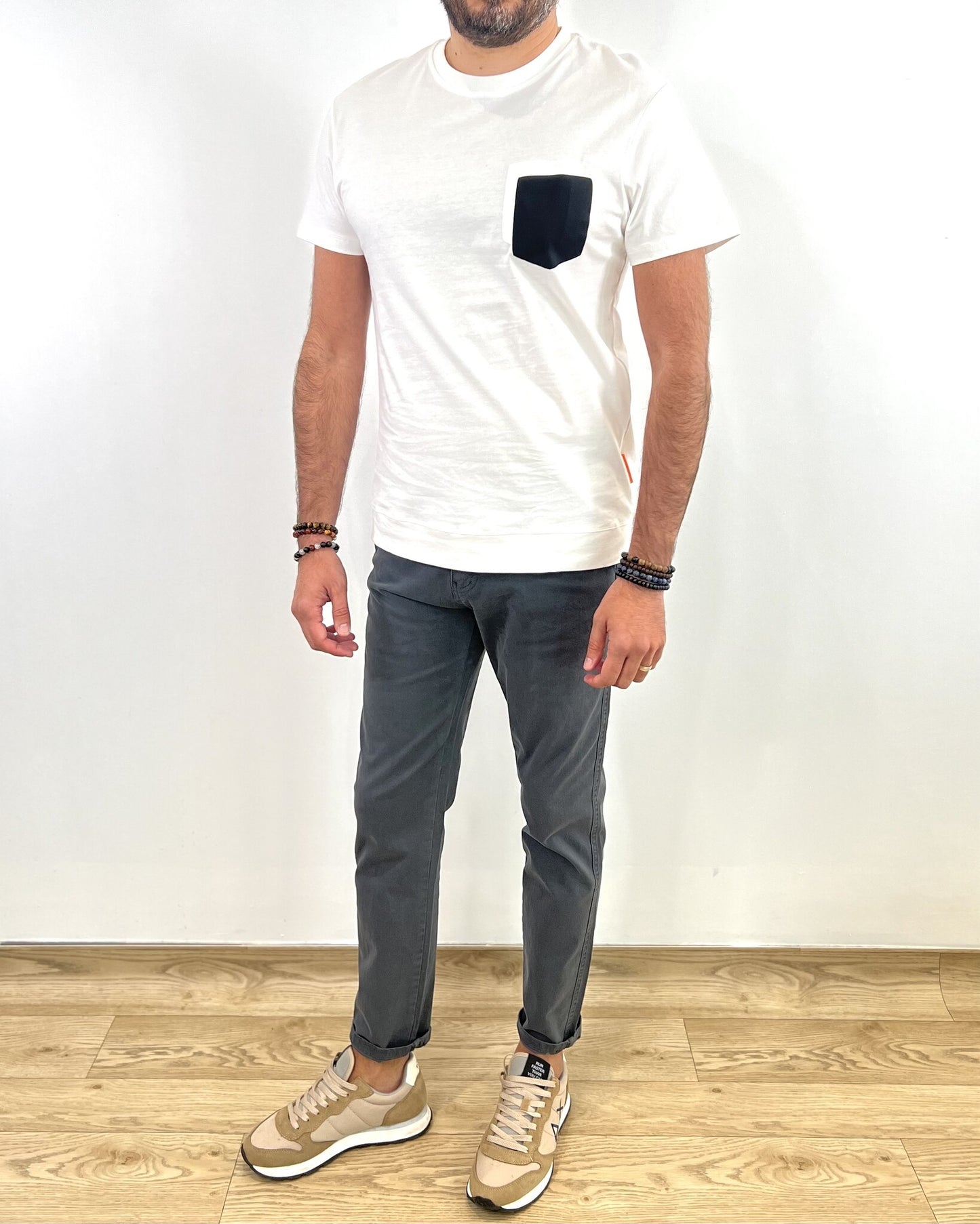 MEN T-Shirt Blanc/Noir