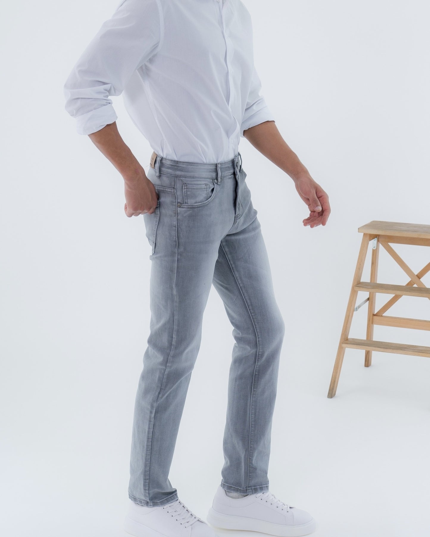 MEN Jeans Regular Gris Clair