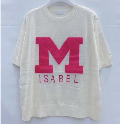 Isabel M Summer Sweater White/Fuchsia OS