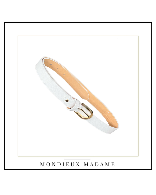 MM Ceinture Mila Cuir Blanc