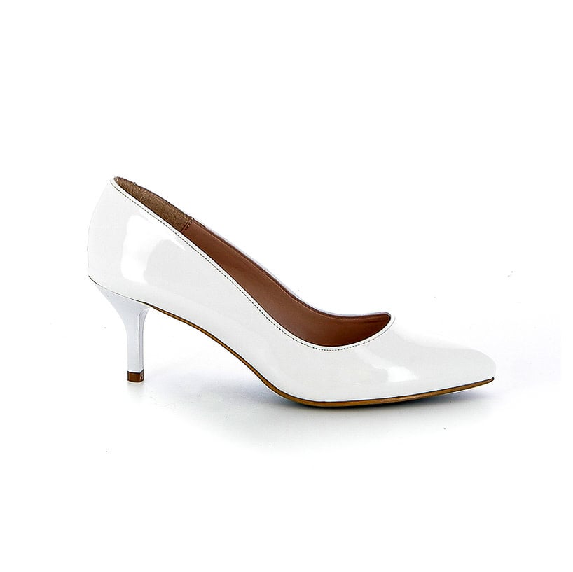 GIULIA ESCARPIN 5CM VERNICE BLANCO