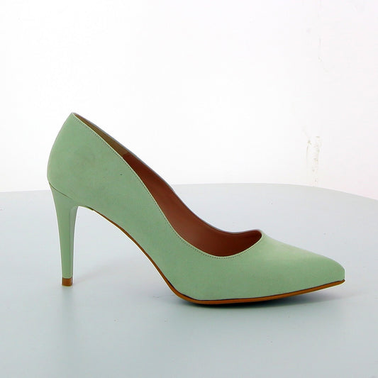 GIULIA ESCARPIN 8CM ANTE VERDE PASTEL