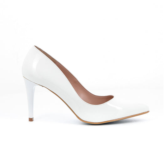 GIULIA PUMP 3IN PATENT WHITE