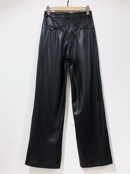 Pantalon Simili Large Noir