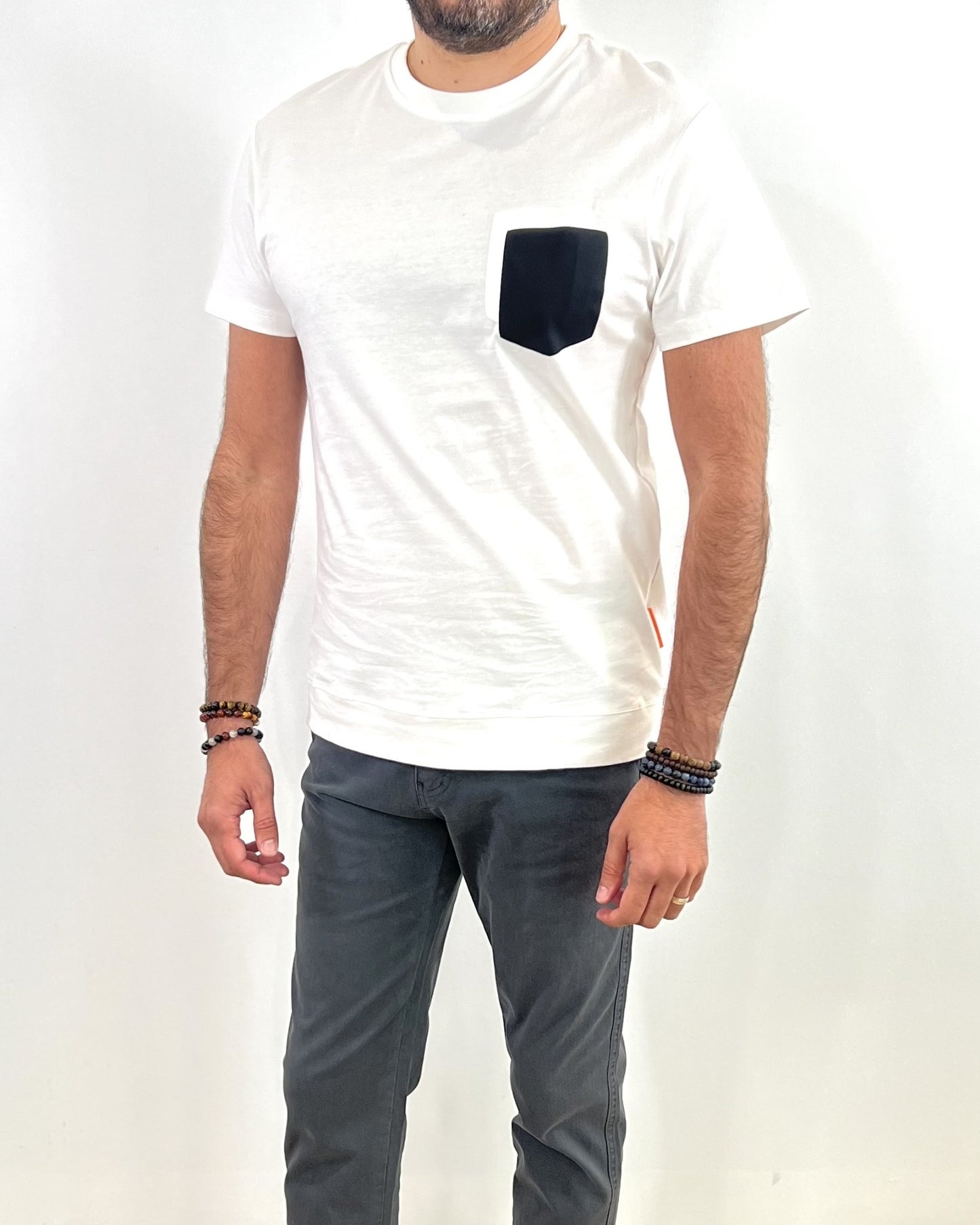 MEN T-Shirt Blanc/Noir