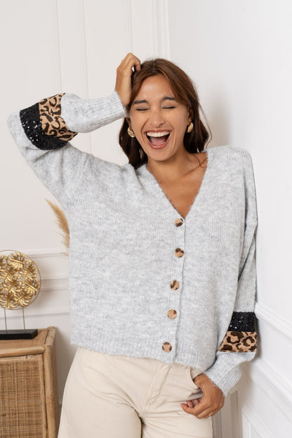 Gray Ambre Cardigan OS