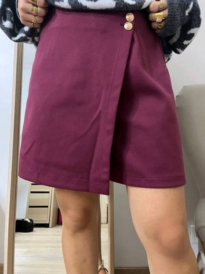 Short/Jupe Suedine Bordeaux