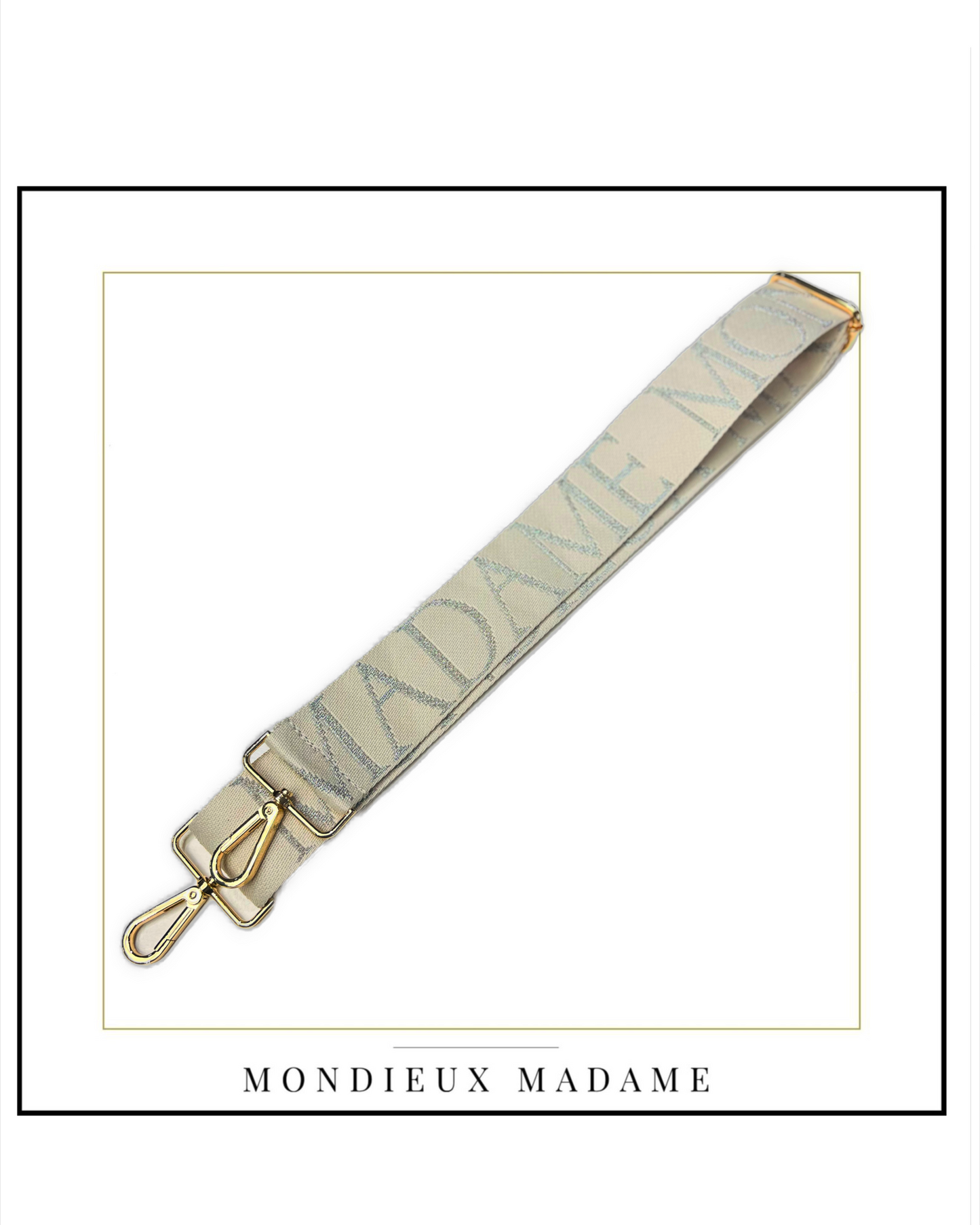 New MM Lurex Silver Shoulder Strap