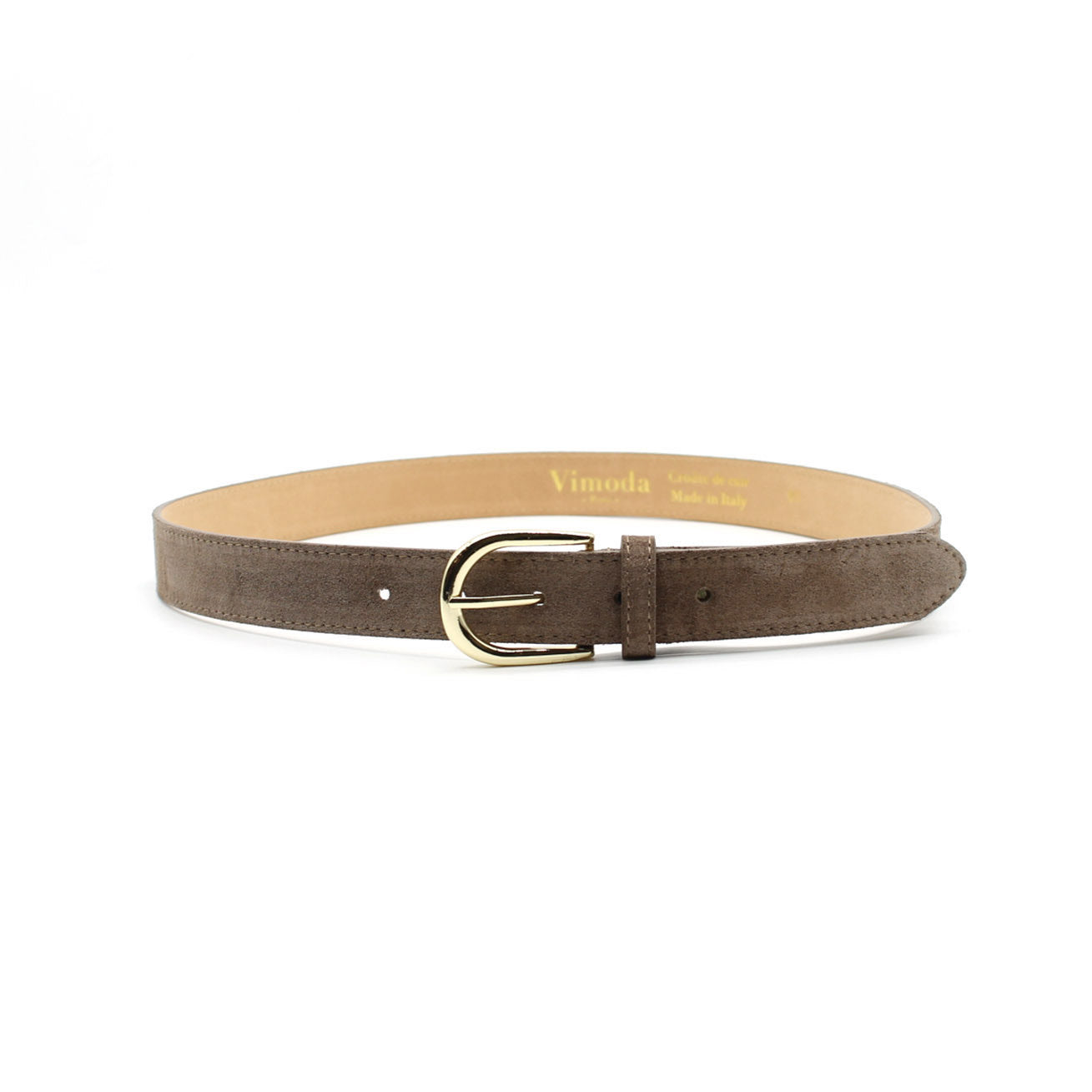 Ceinture Cuir Daim Taupe