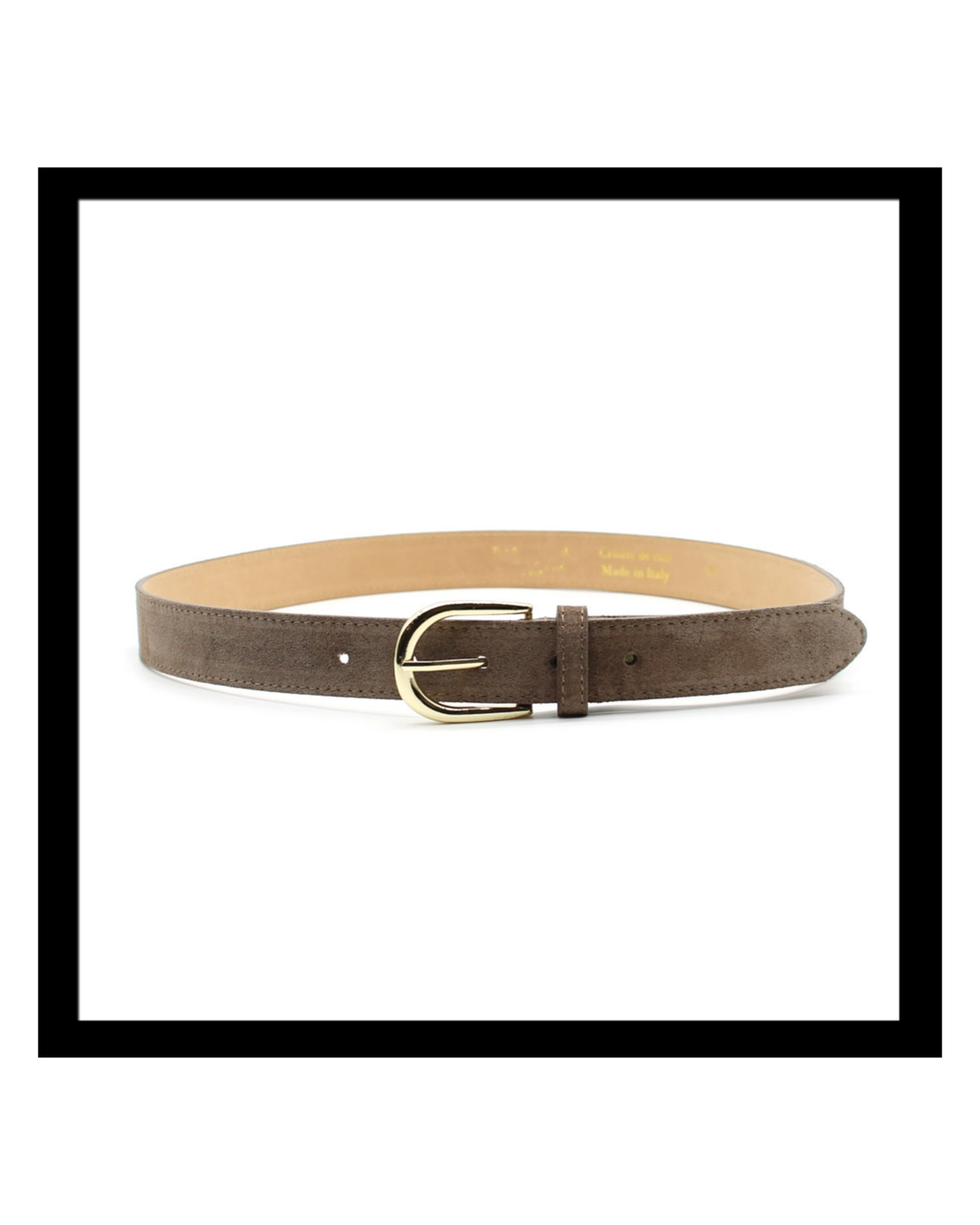 Ceinture Cuir Daim Taupe