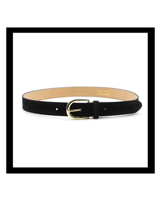 Ceinture Cuir Daim Noir