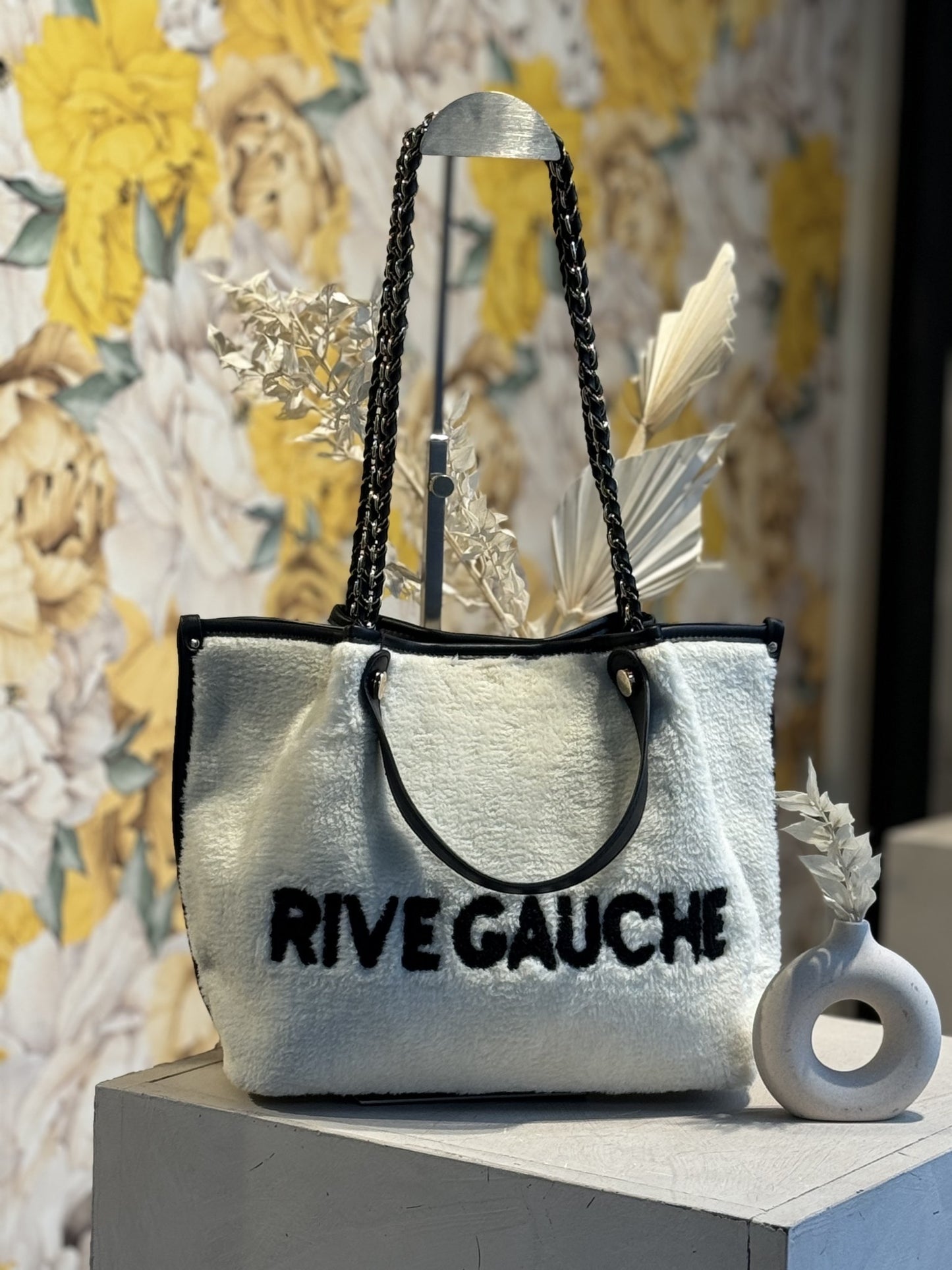 SAC Pilou Rive Gauche Ecru/Noir