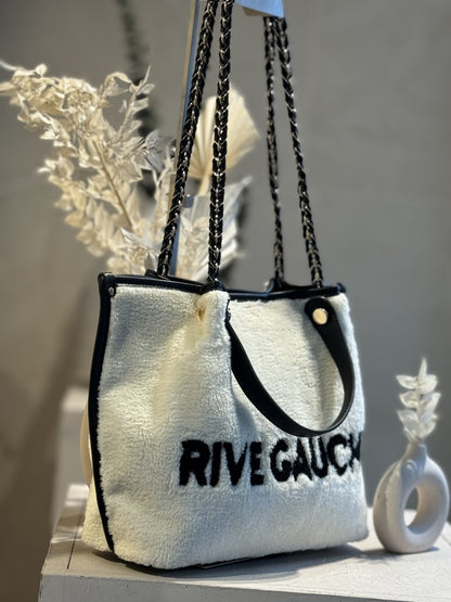 SAC Pilou Rive Gauche Ecru/Noir