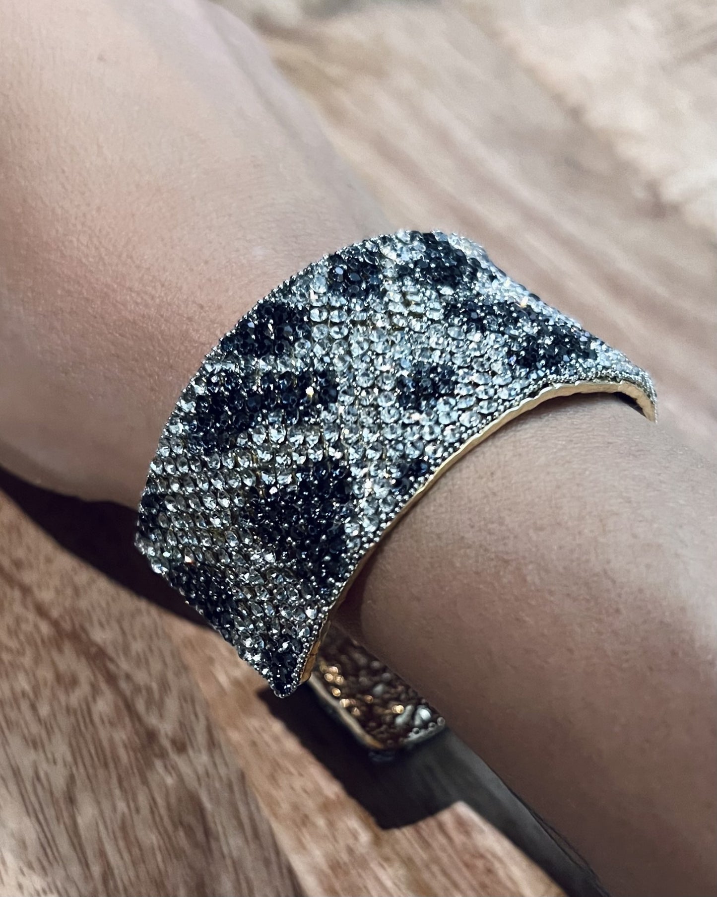 Bracelet Manchette Strass Silver