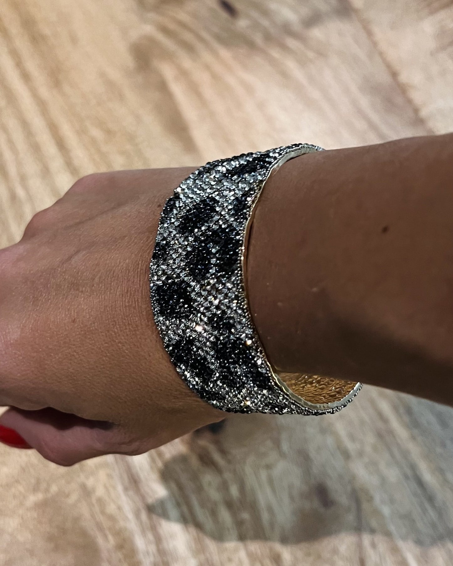 Bracelet Manchette Strass Silver