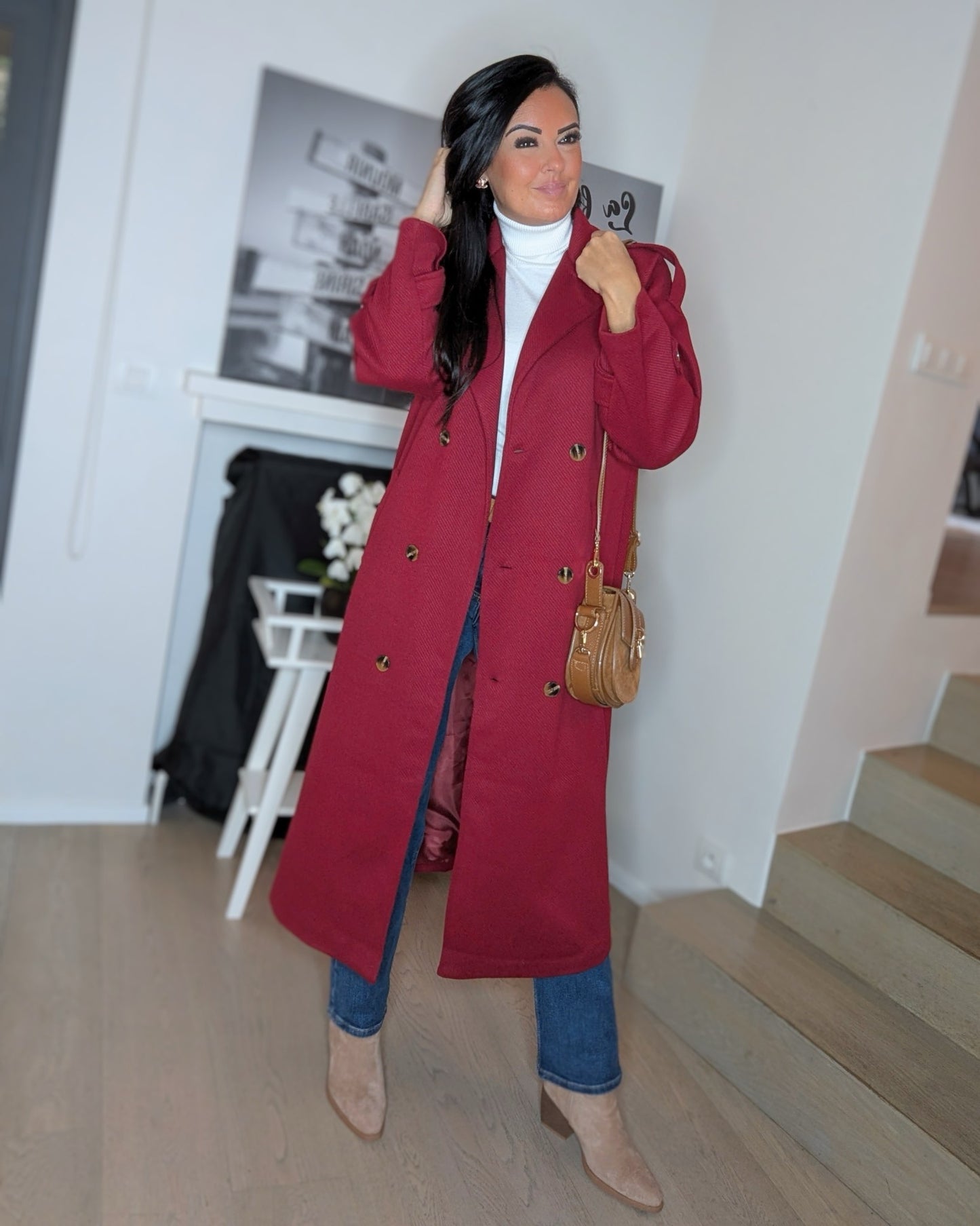 Rosy Bordeaux Coat